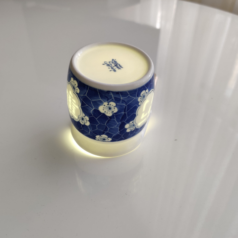 万事顺 青花玲珑 纯手绘茶具