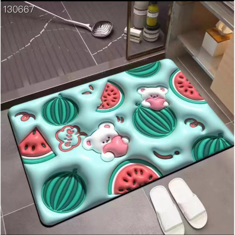 3D视效硅藻泥吸水地垫 3个 浴室再添新颜值 买二送一